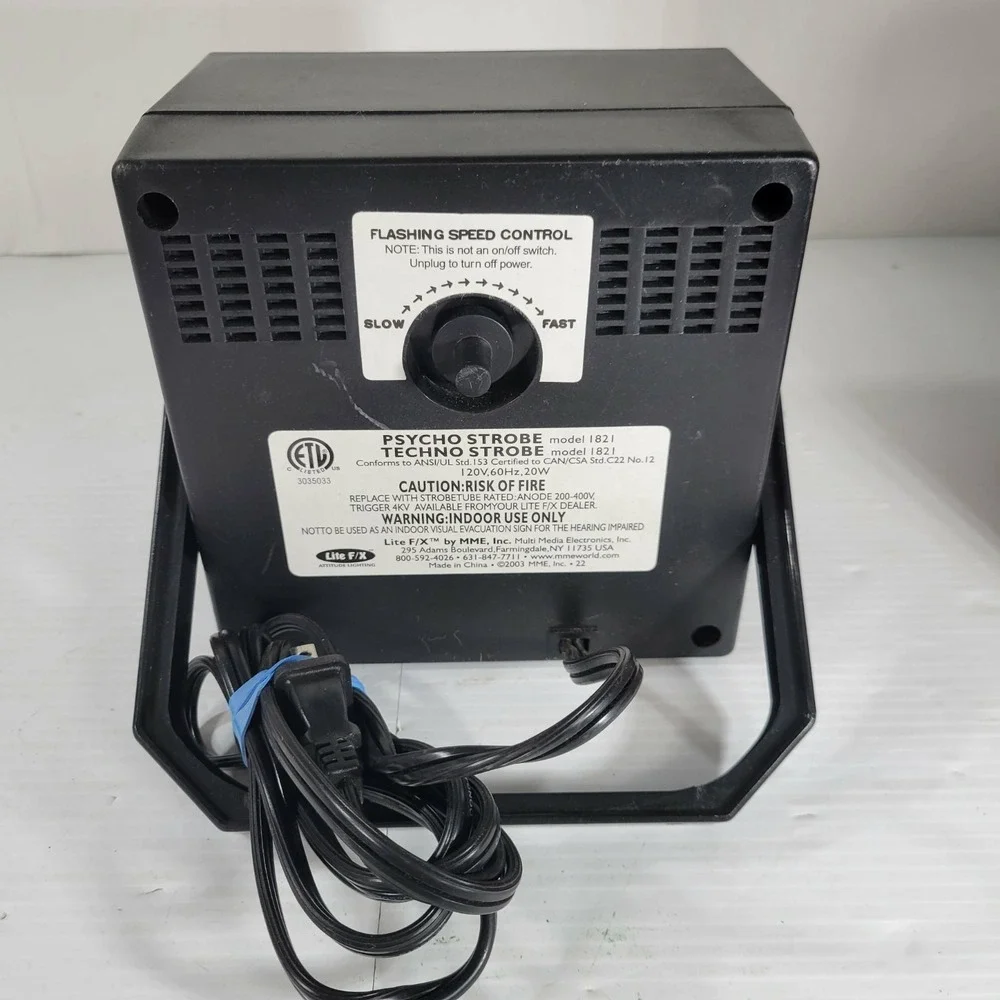 Lite F/X MME‎ Translucent Psycho Strobe Lite Model 1821 Tested Working